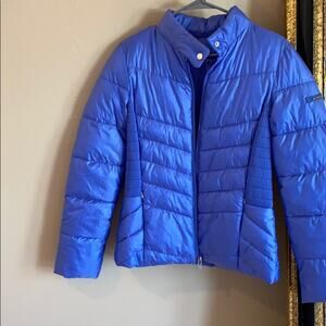 NWOT VIA SPIGA iridescent blue toned puffer jacket